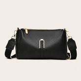 Pebbled Leather Zip Top Crossbody Bag