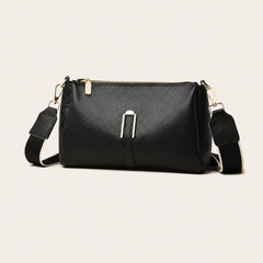 Pebbled Leather Zip Top Crossbody Bag