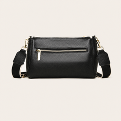 Pebbled Leather Zip Top Crossbody Bag