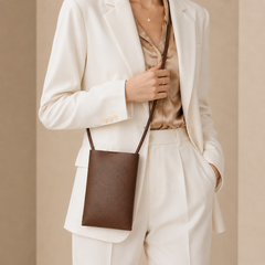 Minimalist Leather Crossbody Phone Pouch Bag
