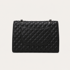 Quilted Faux Leather Flap Shoulder Bag with Chain Strap